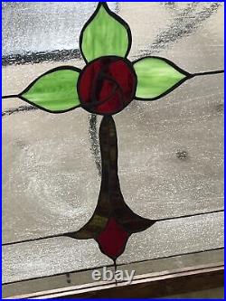 Vintage Stained Glass Window. 27 By 27