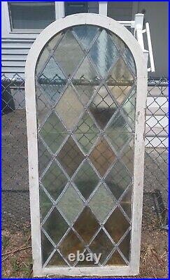 Vintage Stained Glass Window Arch Top We Ship