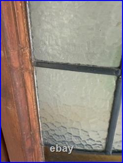 Vintage Stained Glass Window Pair. Arts & Crafts Victorian Style. Wood Framed