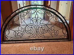 Vintage Stained Leaded Glass Transom Window