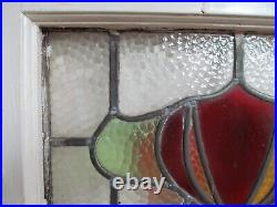 Vintage stained glass window 23 x 21 lead glazing Originally transom window