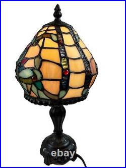 Vtg Dale Tiffany Leaded Stained Glass Lamp Antiques Roadshow Collection 14H