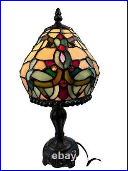 Vtg Dale Tiffany Leaded Stained Glass Lamp Antiques Roadshow Collection 14H