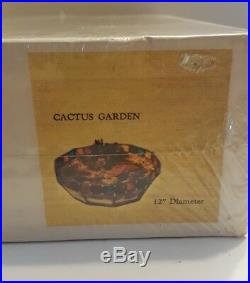 Vtg MCM Ernani Terrarium Dish Stained Leaded Glass Kit Cactus Garden Sealed NOS