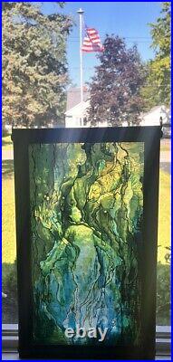 Vtg Stained Glass Mermaid Louis Comfort Tiffany Repro Rare