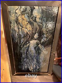 Vtg Stained Glass Mermaid Louis Comfort Tiffany Repro Rare