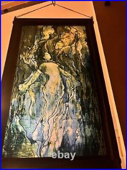 Vtg Stained Glass Mermaid Louis Comfort Tiffany Repro Rare