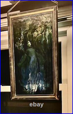 Vtg Stained Glass Mermaid Louis Comfort Tiffany Repro Rare