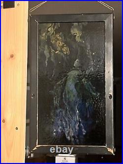 Vtg Stained Glass Mermaid Louis Comfort Tiffany Repro Rare