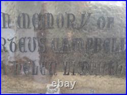 WOW Antique 1920 Religious Church MEMORIAL LEADED Glass Steel Window Wall Decor
