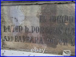 WOW Antique 1920 Religious Church MEMORIAL LEADED Glass Steel Window Wall Decor