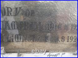 WOW Antique 1920 Religious Church MEMORIAL LEADED Glass Steel Window Wall Decor