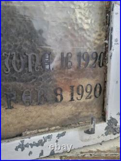 WOW Antique 1920 Religious Church MEMORIAL LEADED Glass Steel Window Wall Decor