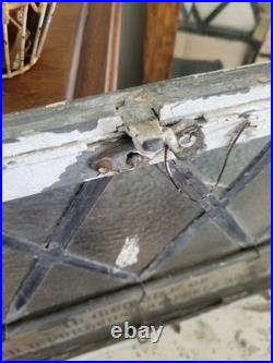 WOW Antique 1920 Religious Church MEMORIAL LEADED Glass Steel Window Wall Decor