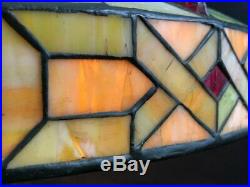 Wilkinson Arts & Crafts Leaded Stained Glass Lamp, Patinated Bronze Base