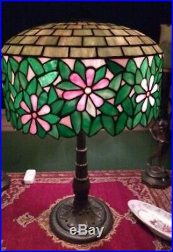 Wilkinson Floral Leaded glass lamp Handel Duffner Tiffany arts & crafts era
