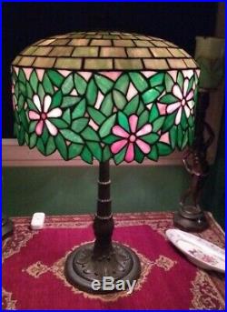 Wilkinson Floral Leaded glass lamp Handel Duffner Tiffany arts & crafts era