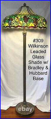 Wilkinson Leaded Glass Shade with Bradley & Hubbard Base