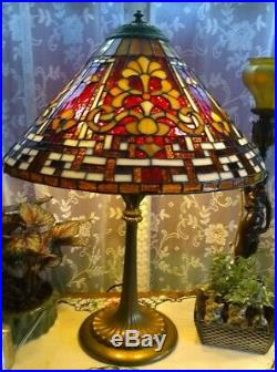 Wilkinson Rare Russian leaded glass lamp Handel Tiffany Duffner arts & crafts