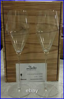Zalto Denk'Art Champagne Flute Glasses, Pair Cap220ml Lead Free Crystal 11552